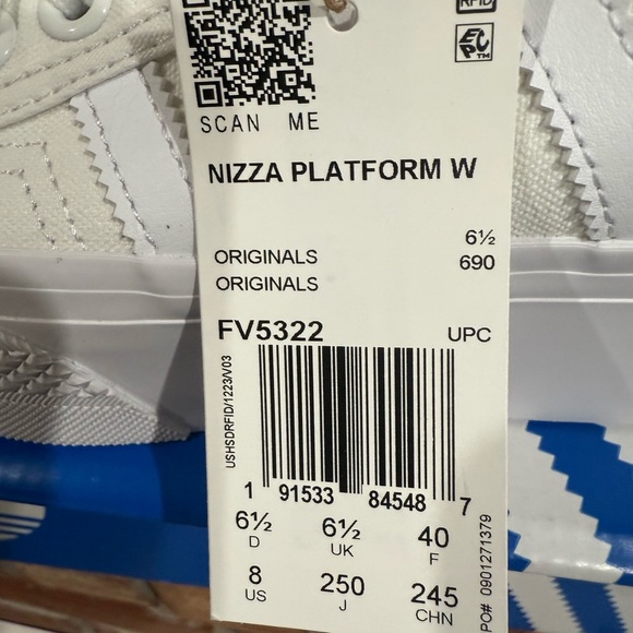Adidas Women's White Nizza Platform Sneakers - Picture 2 of 3